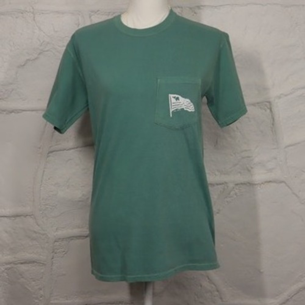 The Southern Gentleman Green Pocket Tee with White Logo - Size S